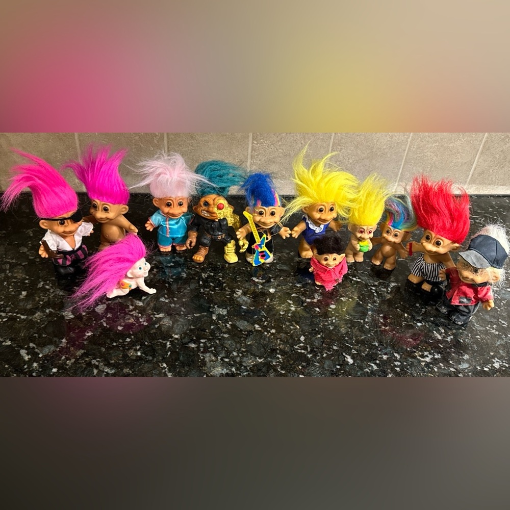 Vintage Russ & Applause Troll Dolls Lot Of 12